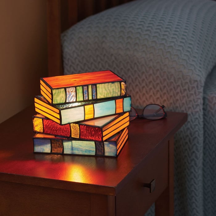 Stained Glass Stacked Books Lamp📚