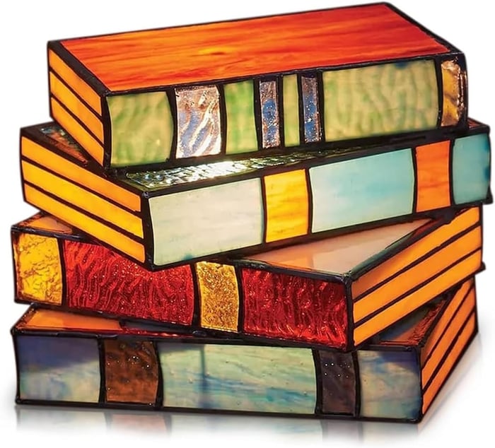 Stained Glass Stacked Books Lamp📚